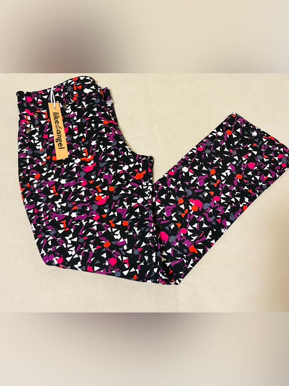 Like An Angel Women’s 1X Multicolor Geometric Print Skinny Jeggings - Picture 10 of 13